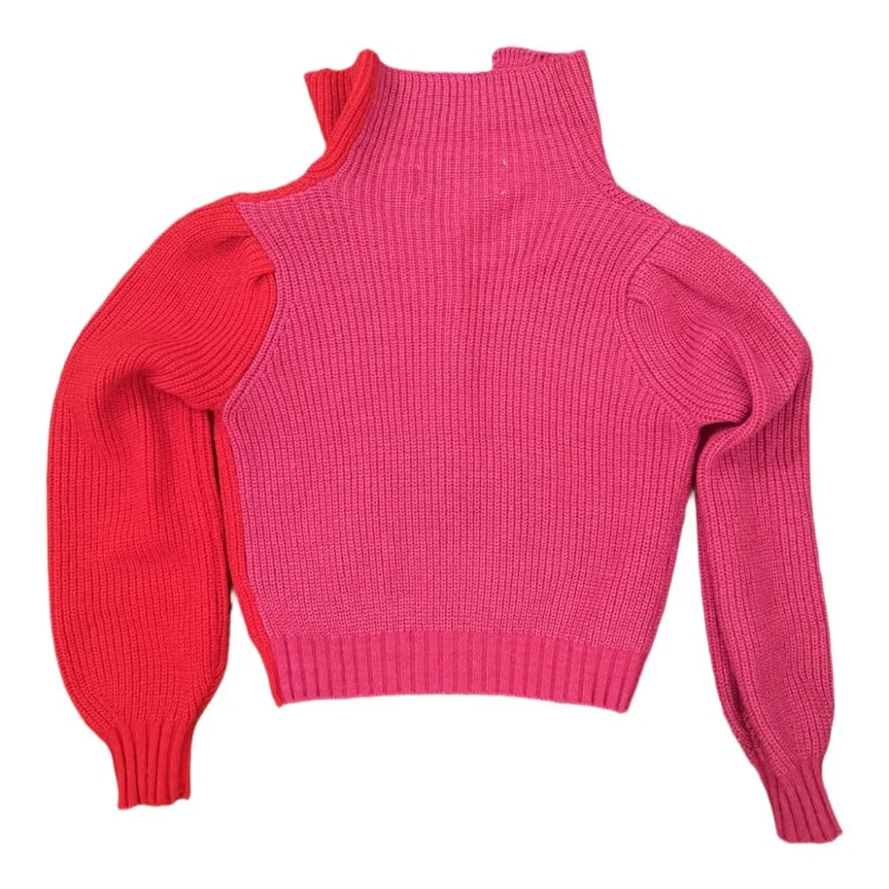 PINK MARTINI - Two-Toned Knit Sweater - Red/Pink - XXS - Picture 2 of 8